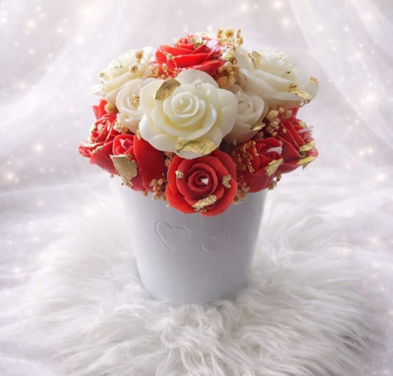 זר פרחים מנרות